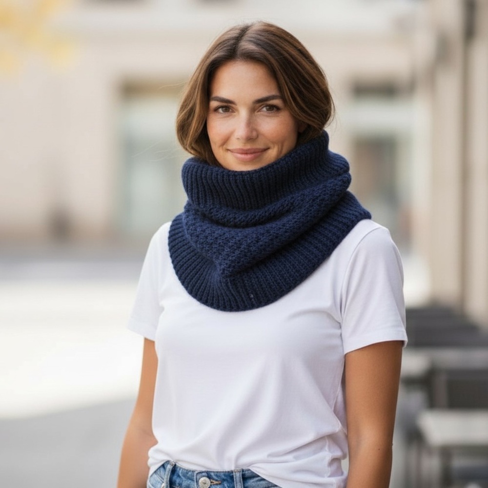Lululemon Navy Blue Alpaca & Wool Blend Snood - Picture 2 of 5